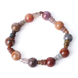EEE ELECRELIVE 10 Sets Natural Stone Buddhist Mala Guru Bead Set 10mm 3 Hole Gemstone Indian Agate Energy Stone Prayer Bead for 