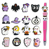 BAISDY 16Pcs Silicone Halloween Focal Beads, Ghost Pumpkin Focal Beads for Pens Keychain Making