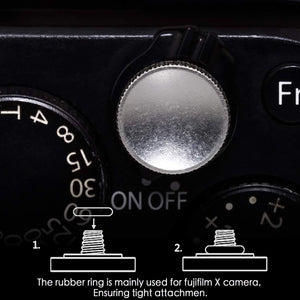 Fuji Shutter Release Button Accessories: Fujifilm Camera SOFE Shutter Button - Silver Shutter Button for Canon Nikon Leica Film