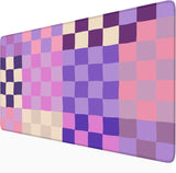 Nasdalgias Pastel Purple Pink Checkered Desk Mat XXL Large Mouse Pad with Stitched Edges, Keyboard Pad Mouse Mat for Computer De