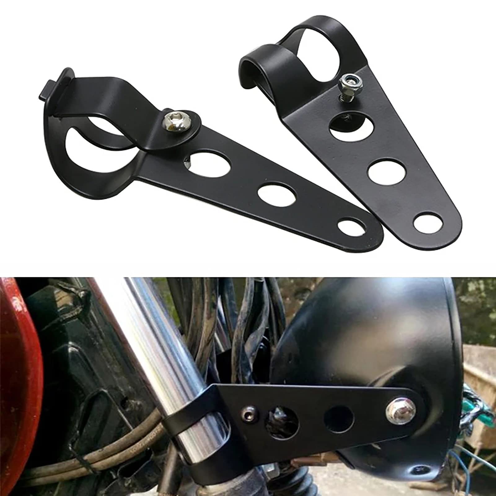 Anki Happigo Ankia Universal 33Mm-43Mm Metal Motorcycle Modified Headlight Mount Brackets Clamp Fork Ear For Motorcycle Chopper 