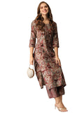 Gosriki Women'S Cotton Blend Straight Printed Kurta With Palazzo (Kanjirang Grey-Nh-Gs_Xl_Grey_X-Large),Grey,,B0D3BY2DBB