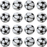 SUNNYCLUE 1 Box 32Pcs Soccer Silicone Bead Sports Ball Focal Beads Bulk 1.2cm Soft Rubber Round Big Five Football Leagues in Eur