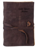 DiKraft Personalised Leather Journal With Vintage Old Paper Customize Diary Notebook With Belt Lock Size 5 * 7 Inches