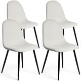 FurnitureR Dining Chairs Set of 4 Comfortable Upholstered, Fabric Mid-Back Armless Accent Side Chairs for Home, Kitchen, Living 