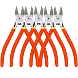 5 Pack Wire Cutters MC-180, Ultra Sharp 6 inch Precision Flush Side Cutters with Longer Cutting Edge, Powerful Heavy Duty Pliers