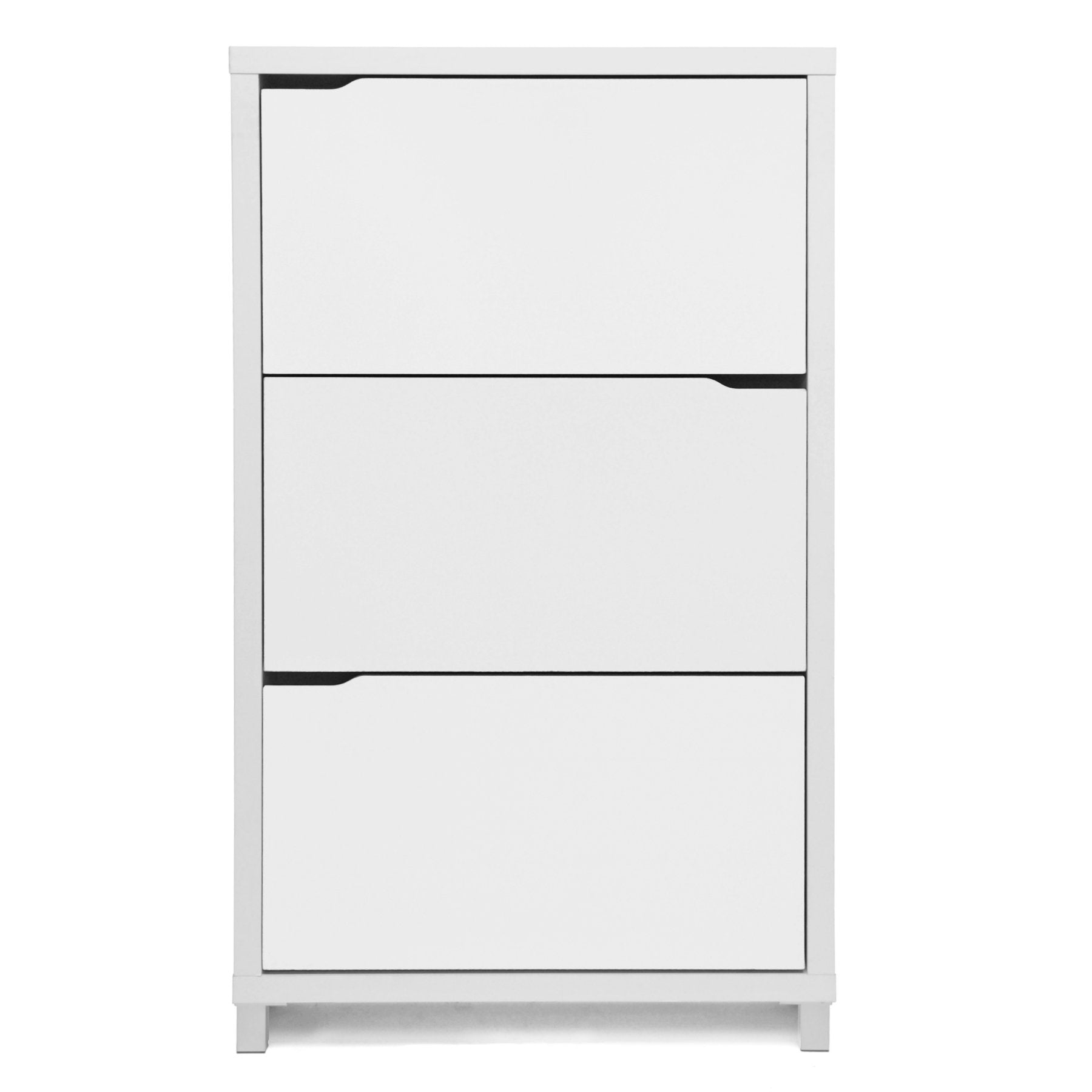 Baxton Studio Simms 3-Door Shoe Storage Cabinet, White (99-4514-Hit)