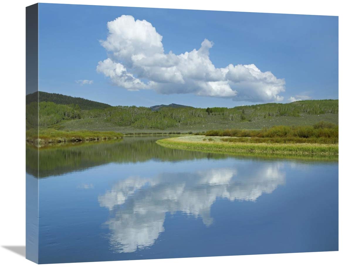 Cumulus Clouds Over Green River, Bridger-Teton National Forest, Wyoming-Canvas Art-22X18.26