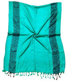 Kosweem Border 3D Fashionable Woolen Winter Wear Thin Scarf/Stole/Shawl For Baby Girls Womens(Rama Green)