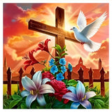 hill froeistung Cross Diamond Art Painting Kits for Adults, Dove Diamond Art for Beginners, 5D DIY Full Drill Round Gem Art Craf