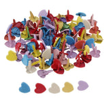 Enakshi 50/100 Pieces Colored Metal Heart Head Brads Paper Craft Fasteners 8x8x10mm