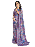 Satrani Women's Silk Crepe Printed Saree with Unstitched Blouse Piece (3517S3076N_Lavender)