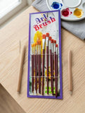 Art Brush Deluxe Oval Painting Brush Set With Brown Handles And Orange Ferrules