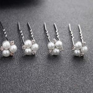 Anglacesmade Bridal Hair Pins Crystal Hair Pin Pearl Bobby Pins Wedding Headpiece Bridesmaid Flower Girl Hair Accessories for Wo