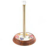 MACKENZIE-CHILDS Wood Paper Towel Holder, Decorative Paper Towel Holder for Kitchen, White Flower Market