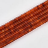 160pcs 4x2mm Natural Carnelian Disk Rondelle Spacer Natural Stone Red Agate Semi Precious Gemstone Loose Beads for Jewelry Makin