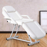 Paddie Professional Massage Bed 3-Section Folding, Adjustable Tattoo Table for Client, 73inch Facial Chair for Esthetician, Whit