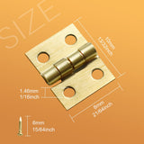SHRJ 100Pcs Mini Brass Hinges Hardware 10 x 8mm 180 Degree Miniature Furniture Wooden Box Jewelry Chest Box Dollhouse Cabinet DI