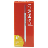 Universal UNV27412 Medium 1 mm Stick Ballpoint Pen Red Ink, Gray/Red Barrel (1 Dozen)