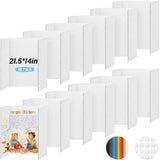 BXIHUR 12 Pcs Trifold Poster, 21.5x14 Inches Small White Poster Comes with Sticky Accessories, Corrugated Presentation Display B