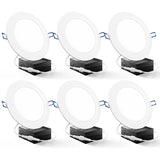 Sunco 6 Pack Recessed Lighting 6 Inch LED, Canless Ceiling Lights Slim with Junction Box, 850 LM, 14W (100W Equivalent), 4000K C