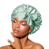 BONNET QUEEN Silk Bonnet for Sleeping Women Satin Bonnet Night Sleep Cap Wrap for Curly Hair with Adjustable Tie Band, Single La