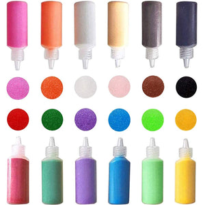 12 PCS Art Sand,1.25oz Bottles DIY Arts and Crafts Kit,Scenic Sand for Kids' Arts & Crafts,Terrarium Sand Play DIY Drawing Sandb