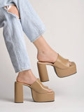 Shoetopia Stylish Solid Beige Block Heels For Women & Girls /Uk2,Beige,2,B0BZPTBW3Q