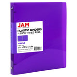 JAM PAPER Plastic 0.5 inch Binder - Purple 3 Ring Binder - Sold Individually