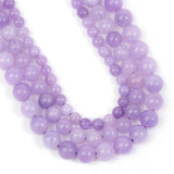 Yochus 60pcs Lavender Amethyst Crystal Round Smooth Stone Beads for Bracelet Making