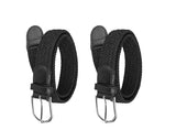 Vtflair WomenS Stretchable Braided Cotton Belt (Black, Free Size) Pack Of 2