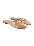 Women'S Ethnic Slip-On Mules Embroidered Flat Shoes With Low Heel Stylish & Comfortable Casual Footwear Orange Eu41,Orange,8,B0DK79944Z