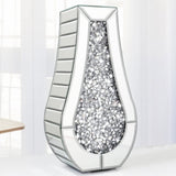 ALLARTONLY Crushed Diamond Mirror Vase Crystal Silver Glass Stunning Decorative Vase Flower Luxury for Home D cor. Cant Hold Wa