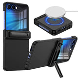 Hekodonk for Galaxy Z Flip 7 Case,[Compatible with MagSafe][Front Screen Protector][Stand][Hinge Protection],Hard PC Matte Slim 