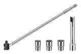 MAXPOWER 1/2-Inch Drive 24 Breaker Bar with 125mm Extension Bar, and 3- piece Sockets Including 17 mm, 19 mm, and 21 mm