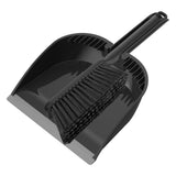 SetSail Small Dustpan and Brush Set with Teeth for Pet Hair Cleaning,Black