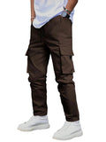 Anni Designer Men'S Pure Cotton Casual Regular Fit Cargo With 4 Pockets (Kargo Brown_L_Brown_Large),Brown,L