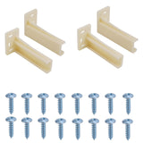 1 Pair Drawer Track Back Plate with 8 Screws, HR9000RL Plastic Rear Drawer Rail Support Brackets Sockets Adjustable Slide Guide 