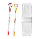 Rianz Travel Oral Care Combo Pack Of 2 Tongue Cleaners With Travel Toothbrush & Tongue Cleaner Storage Case | Portable Hygienic 