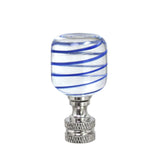 Aspen Creative 24011 Clear with Blue Line Glass Lamp Finial in Nickel Finish, 2 Tall (1 Pack)