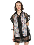 Dupatta Bazaar WomenS Beige & Multicolour Floral Printed Satin Scarf