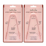 Healthandyoga Pure Copper Tongue Cleaner | Ayurvedic Tongue Scraper For Adults | Natural Oral Care For Bad Breath | Qswipe | Set
