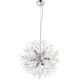 Living District Indoor Modern Home Decorative Bright Ceiling Flores 8 Light Chrome Pendant