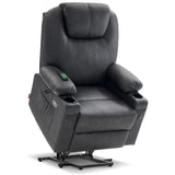 MCombo Large Lay Flat Dual Motor Power Lift Recliner Chair Sofa with Massage and Heat, USB Ports, Extended Footrest, for Elderly