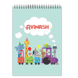 Funcart Customized Drawing File For Office/School Animals On The Train Theme Personalized Name 100 Gsm Paper 7.5 * 11 Inc