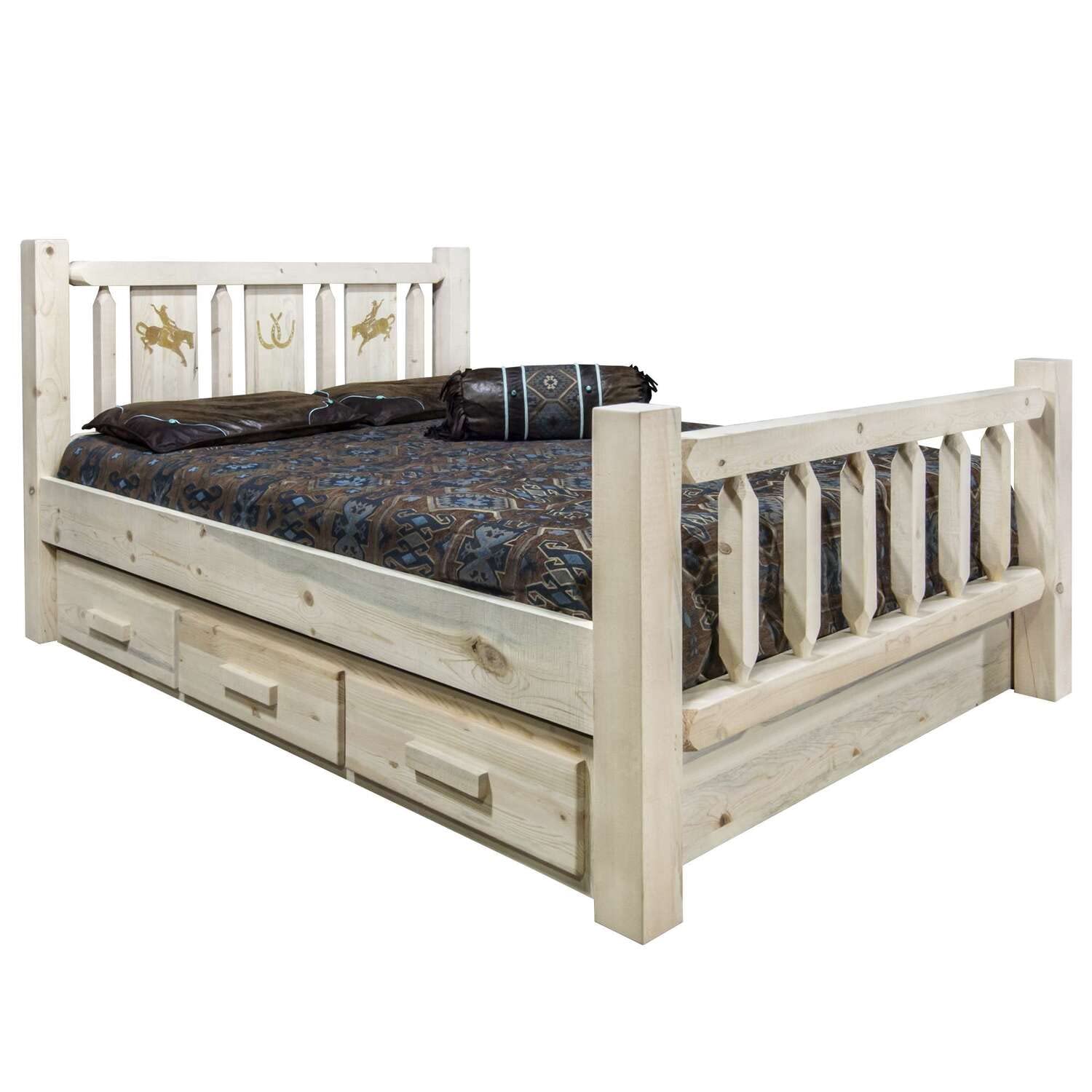 Montana Log Collection Wood Homestead Queen Storage Bed Mwhcsbqvlzbronc