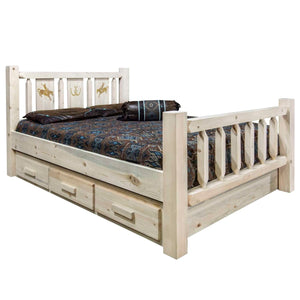 Montana Log Collection Wood Homestead Queen Storage Bed Mwhcsbqvlzbronc