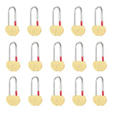 Gradleen 15 PCS Brass Double Heart Lock 3.5 50mm Metal Love Padlock for Lovelock Bridge,Wedding & Anniversary(Keyless)