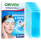 Orivox Cooling Gel Sheets Fever & Migraine Relief Hydrogel Forehead Patch, Instant Long Lasting Cooling Pad For Adults & Kids, S