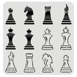 FINGERINSPIRE Chess Pieces Stencil 11.8x11.8inch Reusable International Chess Pieces Drawing Stencil Plastic Chess Stencil for P
